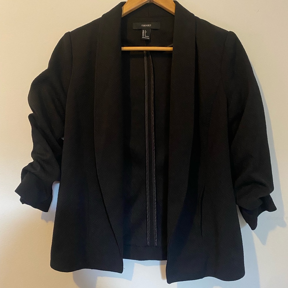 Black unique blazer 3/4 leeches